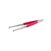 NanoSoft insulated Autogrid tweezer with red insulating coating